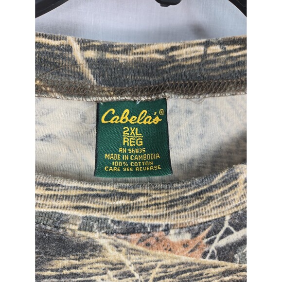 VTG Y2K Cabela's Seclusion 3D Camouflage Long Sleeve T-Shirt 2XL Pocket Hunting - Picture 3 of 8